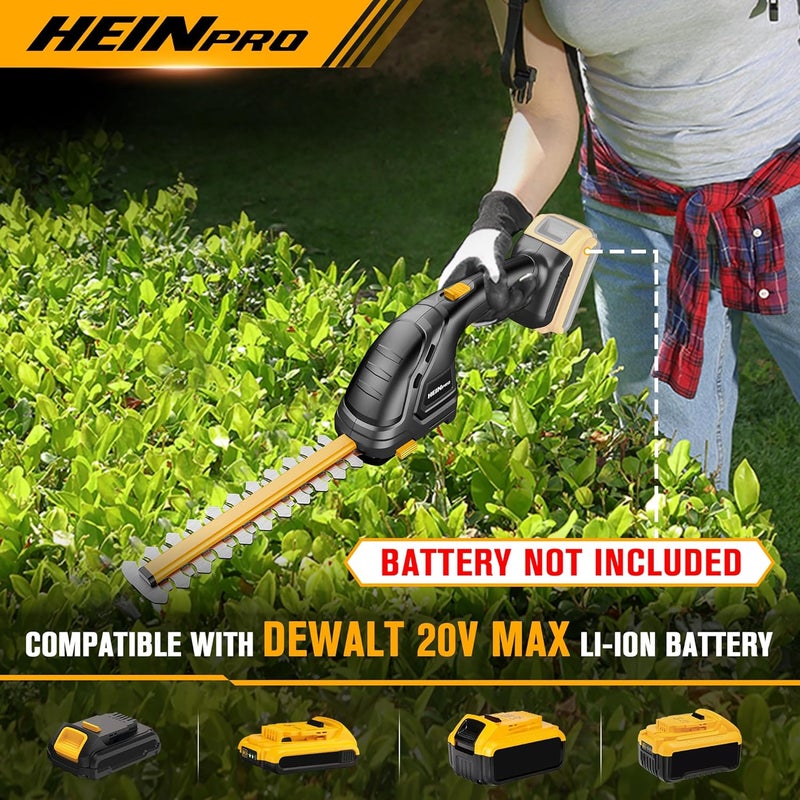 HEINPRO Hedge Trimmer Cordless Compatible with DEWALT 20V MAX Battery 2-in-1 Small Electric Bush Trimmers and Grass Shears for Gardening, Tree, Shrub Trimmer (Tool only) - Image 2